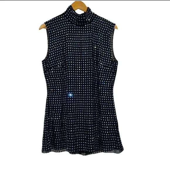 16ARLINGTON Luna Dress US 10 UK 14 Crystal Blue Black Mini Tunic Cocktail NWT - Picture 6 of 15